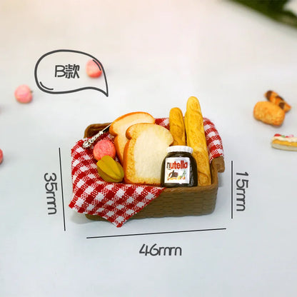 Cute Cat Bread Toast Model Toys Miniature Photography Props Figurines Gift Desktop Ornaments Figurine Decoration Crafts