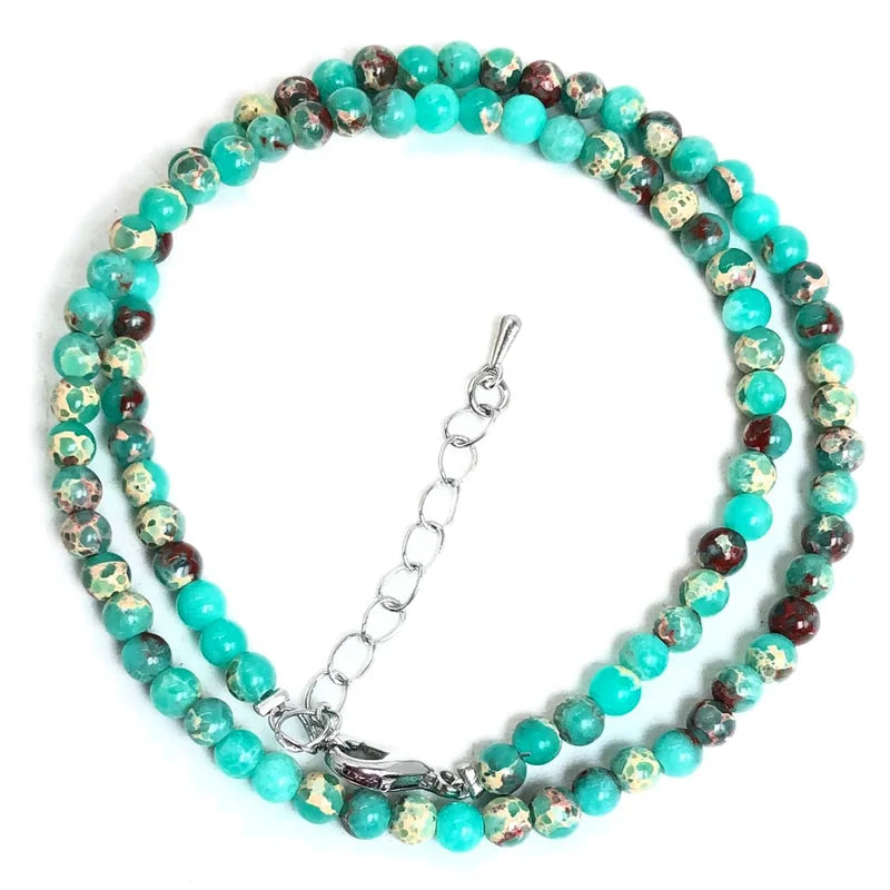 2025 Natural Stone Crystal Choker Necklace | 4mm Bohemian Adjustable Choker