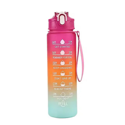 WRELS 900ml Sports Water Bottle with Time-Tracking Straw | Leak Proof Hydration Companion