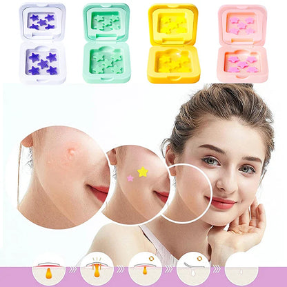 Star Shaped Hydrocolloid Acne Patches | Invisible Pimple Stickers with Mirror