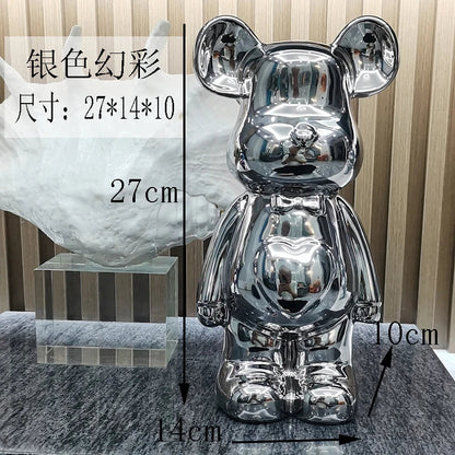 27/cm Ceramic Cartoon Teddy Bear Figurine Love Bear Ornament Living Room Small Piggy Bank Wine Cabinet Desktop Home Decoration