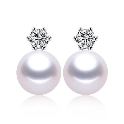 Real Freshwater Pearl Stud Earrings | 100% Genuine AAAA Pearl in 925 Sterling Silver