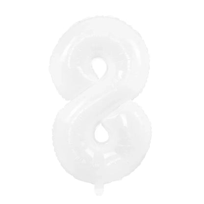 Cream Foil Number Balloons 1-9 Set | Large Digital Birthday Party Decor