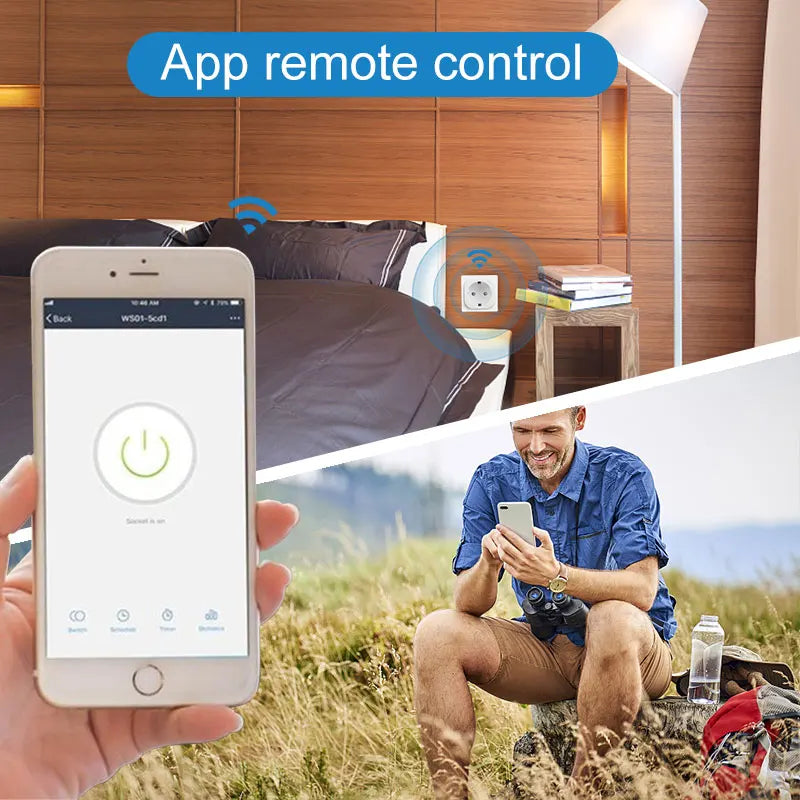 Tuya Smart Socket WIFI 16A/20A EU Plug With Monitoring Timing Function Smart Home Electronic Power Outlet Alexa Google Home