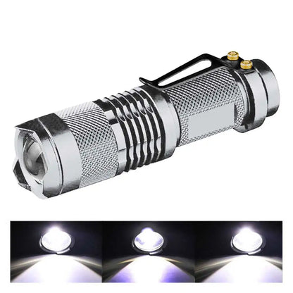 3 Modes Portable LED Flashlight | Zoomable Torch for Outdoor Use