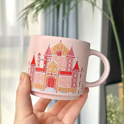 Vintage Christmas Ceramic Mug Set | Holiday Gift for Couples