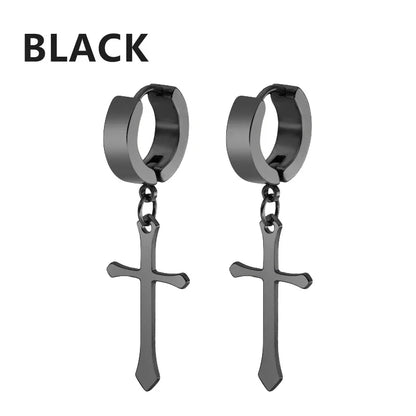 Punk Stainless Steel Stud Earrings Set | Unisex Hip Hop Piercing Jewelry