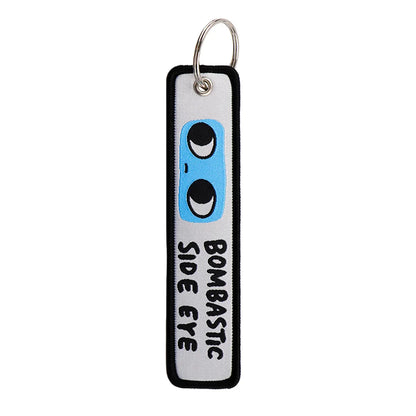 No Risk No Fun Embroidery Keychain | Motorcycle Key Fob Gift