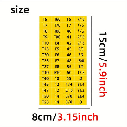 60pcs Mechanical Drive Socket Label Stickers | Quick and Easy Reminder Toolbox Decals