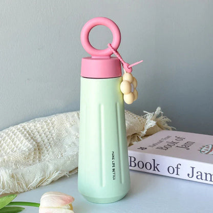 450ml 316 Stainless Steel Vacuum Insulated Water Bottle with Sunflower Pendant | Unisex Thermos for Hot & Cold Drinks