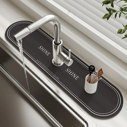 Sink Faucet Mat Kitchen Mat Drainage Mat Absorbent Table Mat Diatom Mud Bathroom Non-Slip Mat Waterproof Countertop Protection