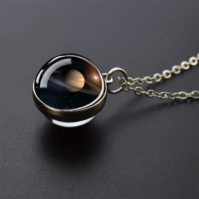 Solar System Galaxy Pendant Necklace | Unisex Astronomy Jewelry Gift