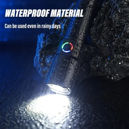 Super Bright LED Flashlight with P50 Beads | Zoomable Rechargeable Torch