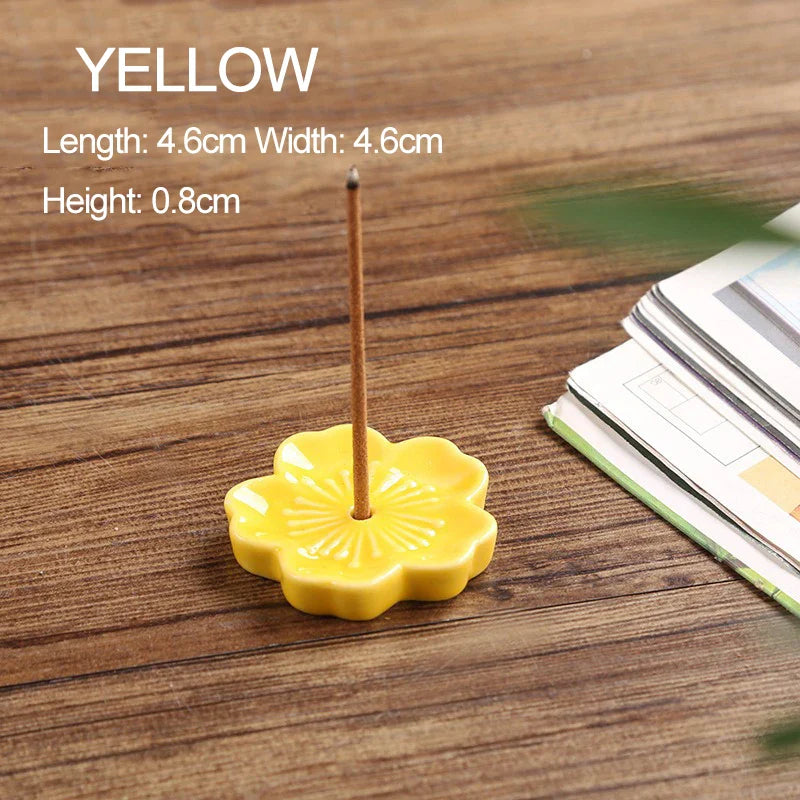 Ceramic Cherry Blossom Incense Holder | Aromatherapy Burner for Home & Office