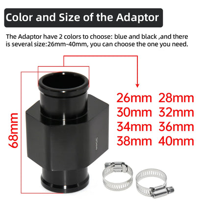 2026 Car Water Temp Gauge Radiator Temperature Water Temp Joint Pipe Sensor 40mm 38mm 36mm 34mm 32mm 30mm 28mm Hose Adapter