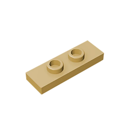 Gobricks GDS-1504 Plate, Modified 1 x 3 with 2 Studs (Double Jumper) | Compatible Building Block Piece