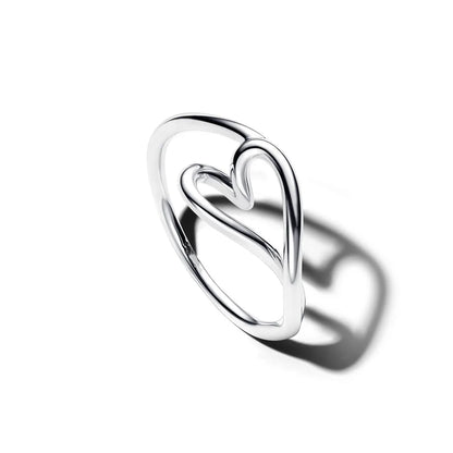 925 Sterling Silver Heart Butterfly Ring | Classic Zircon Wedding Bands for Women