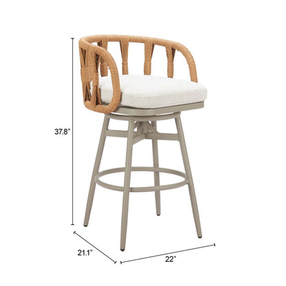 Safal Olefin Fabric Swivel Outdoor Barstool