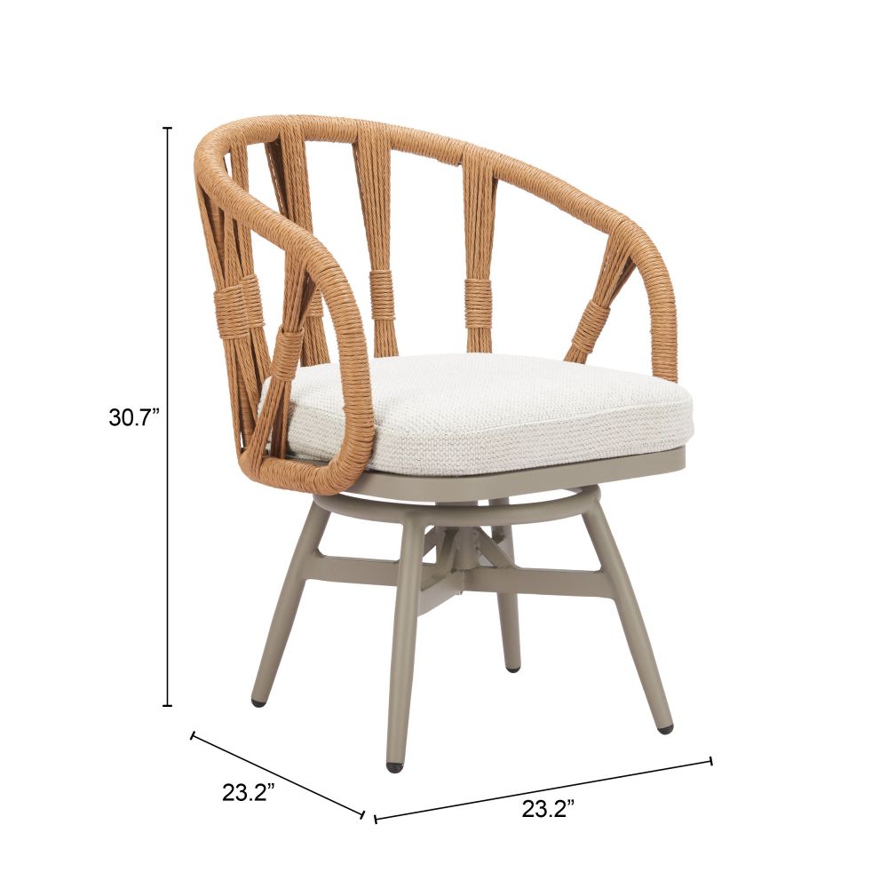 Safal Olefin Fabric Swivel Outdoor Dining Chair