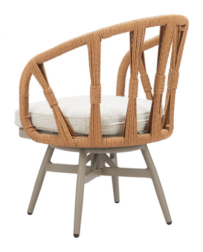Safal Olefin Fabric Swivel Outdoor Dining Chair