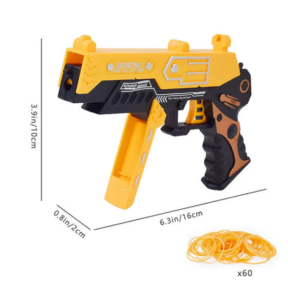Continuous Fire Rubber Band Pistol | Foldable Toy Gun for Target Practice