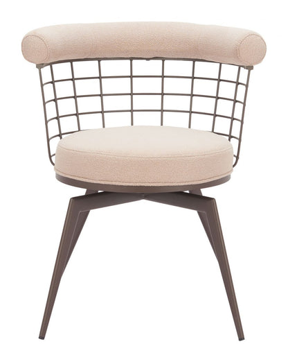 Saku Textured Fabric Swivel Dining Chair