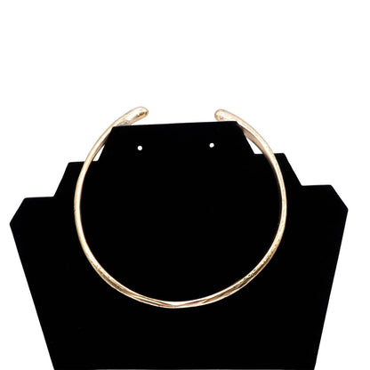 Hammered Brass Cuff Choker Teardrop Ends for Women | Sana