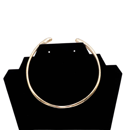 Hammered Brass Cuff Choker Teardrop Ends for Women | Sana