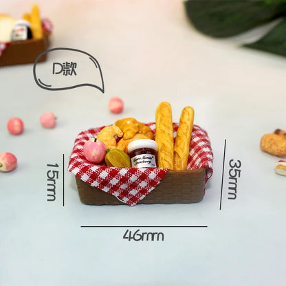 Cute Cat Bread Toast Model Toys Miniature Photography Props Figurines Gift Desktop Ornaments Figurine Decoration Crafts