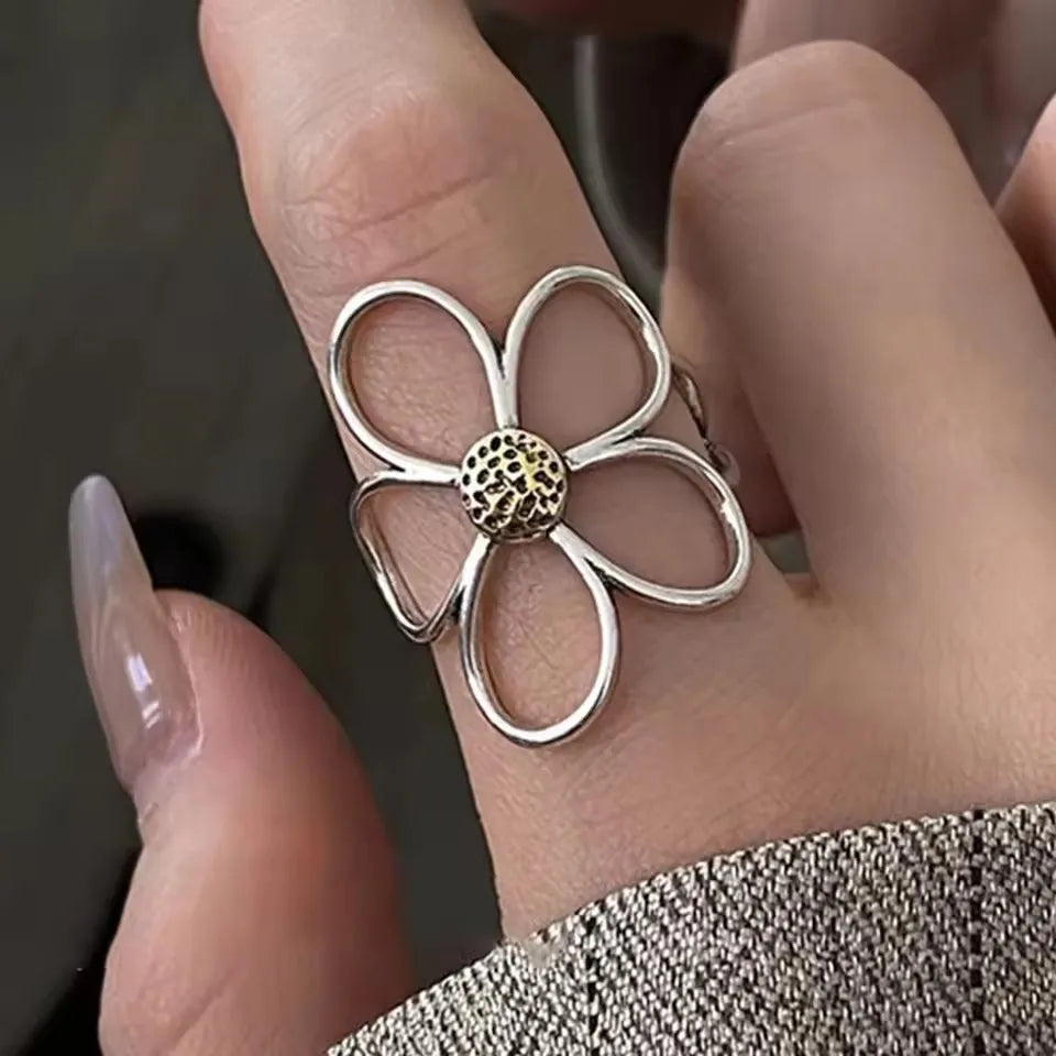 VENTFILLE 925 Sterling Silver Irregular Ring | Geometric Minimalist Jewelry for Women
