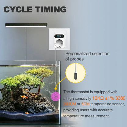 WiFi Digital Socket Thermostat Smart Tuya Plug Temperature Controller Programmable Countdown Timer Heating Cooling Alexa Google