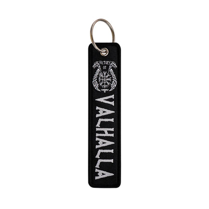Rock and Roll Key Fob | Black Embroidery Key Tag for Bags and Gifts