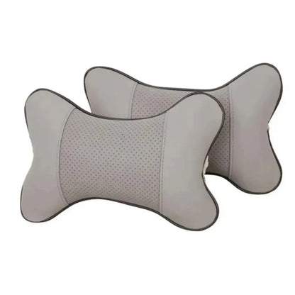 1pc PU Leather Car Neck Pillow Universal Headrest Pillow with Fiber Fill for Comfort Head Pain Relief in Vehicles
