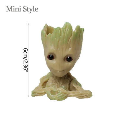 Home Garden Decoration Groot Flower Pot Baby Tree Man Miniature Model Anime Figure Ornament Home Supplies Crafts Kids Toys
