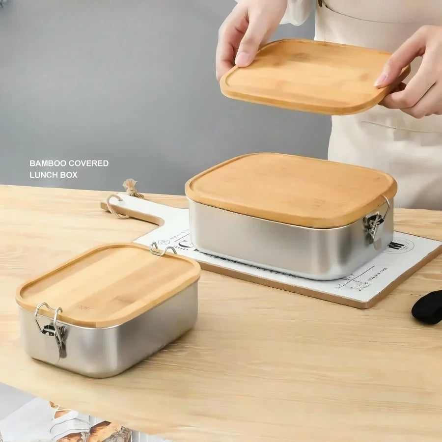 304 Stainless Steel Lunch Boxes Sealed Containers Portable Sushi Box Bento Camping Tableware Leakproof Food Carrier