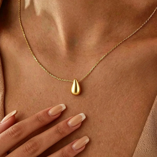 Teardrop Necklace Waterdrop Pendant | Minimalist Stainless Steel Jewelry for Women