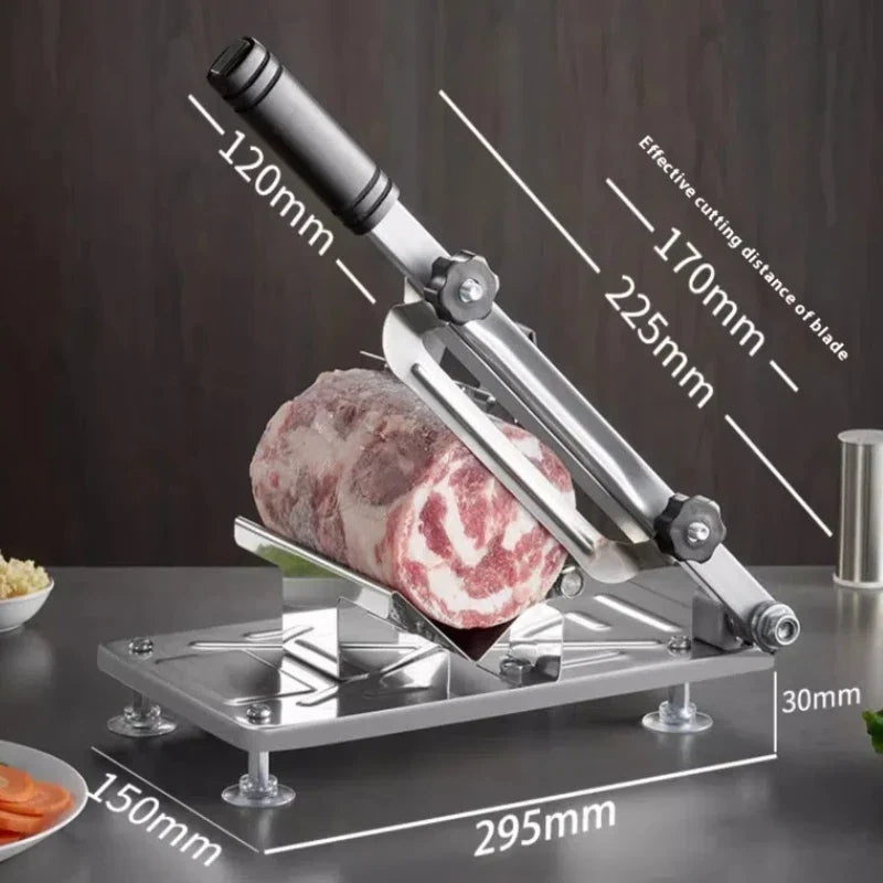 Adjustable Pork Belly & Vegetable Slicer – Frozen Meat Cutter, Stainless Steel Kitchen Slicer