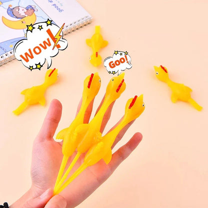 Catapult Chicken Toy | Flying Rubber Finger Prank Gag Gift