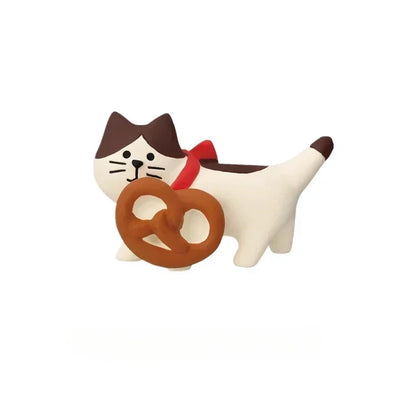 1pc ZAKKA Japanese Cat Food Bakery Coffee Shop Scene Decoration Resin Crafts Small Ornaments Croissant Donut Dessert Cupcake