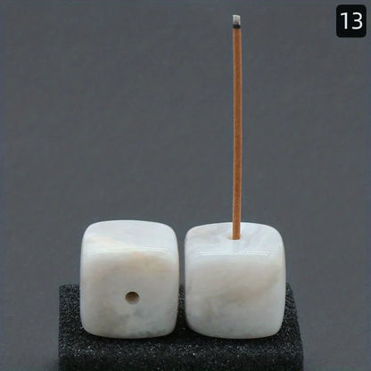 Natural Agate Stone Incense Holder | Square Wire Stick Incense Burner with Unique Pattern