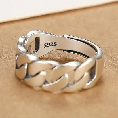 VENTFILLE 925 Sterling Silver Irregular Ring | Geometric Minimalist Jewelry for Women