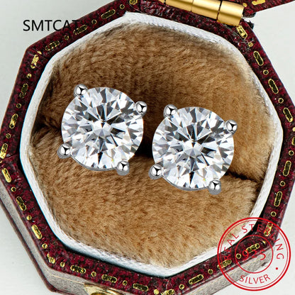 2.0ct Moissanite Stud Earrings for Women | 925 Sterling Silver Lab Grown Diamond Earrings