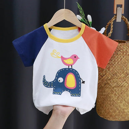 Kids Cartoon Cotton T-Shirt – Soft Summer Tee for Babies and Toddlers, Unisex Casual Top