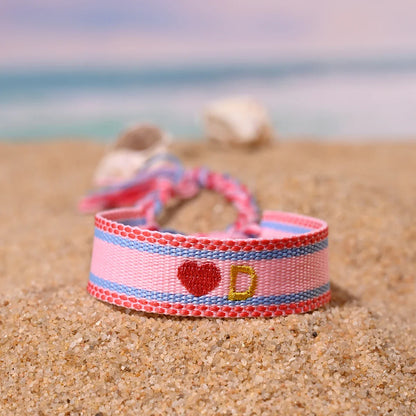 Handwoven Initial Letter Bracelet | Personalized Friendship Gift for Women