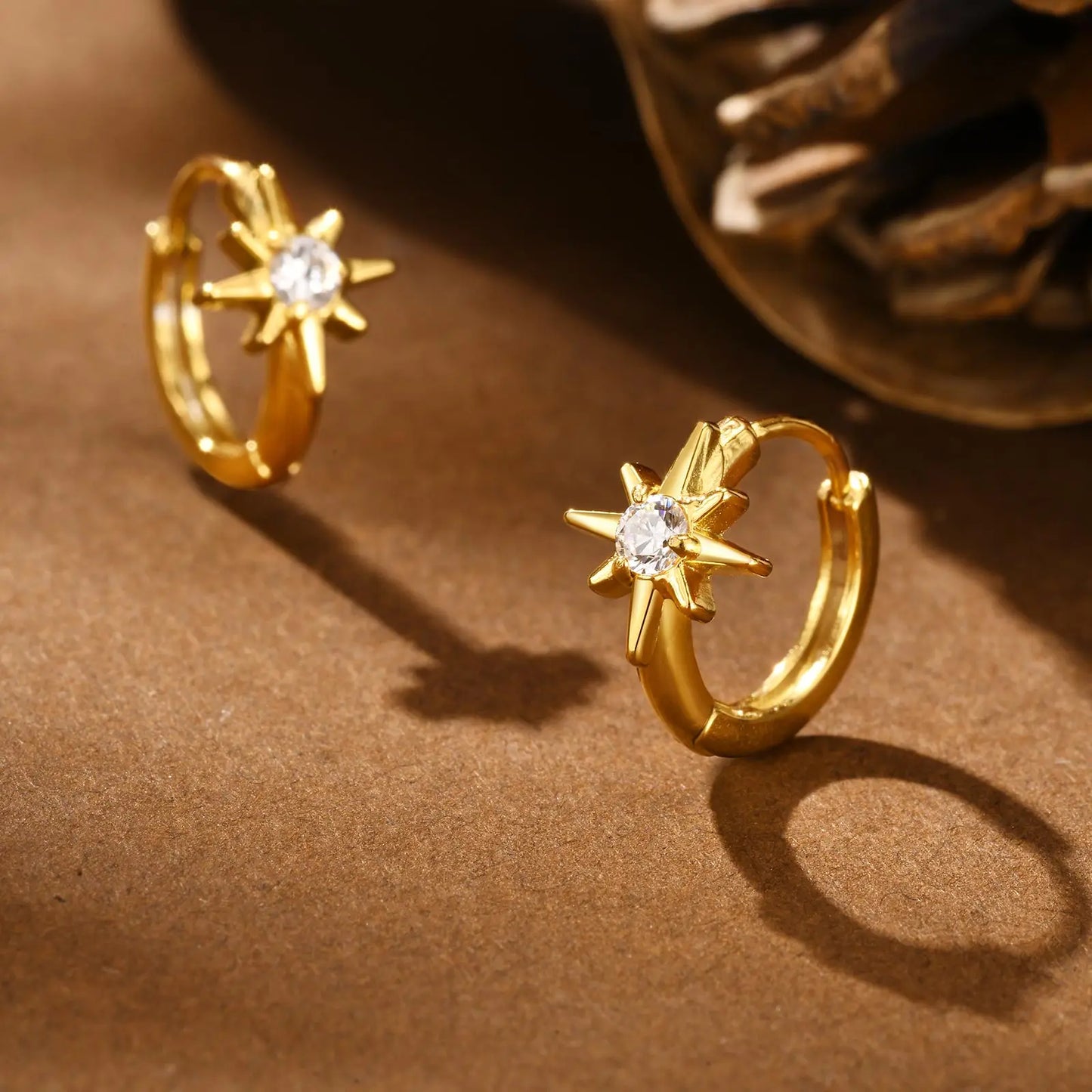 Heart-Shaped Zircon Earrings for Women | Stainless Steel Gold Hoop Earrings
