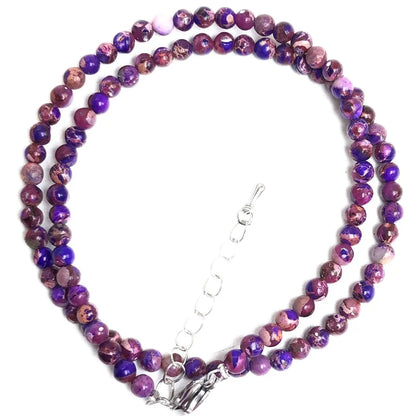 4mm Natural Stone Choker Necklace | Bohemian Crystal Collar Jewelry for Women