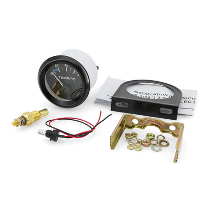 52MM Oil Pressure Gauge Water Temperature Oil Temp Voltmeter Fuel Level Meter with Bracket Pod Holder For 12V Universal Vehicle