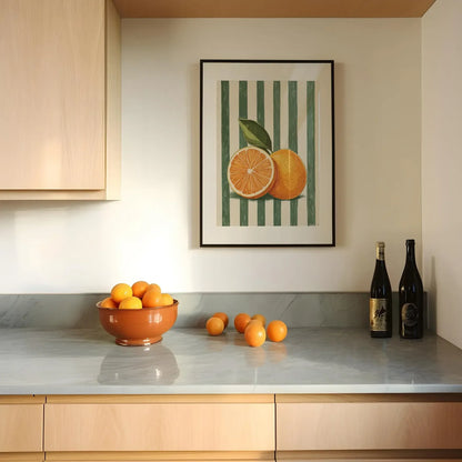 Orange Wall Decor, Orange Fruit Poster, Farmhouse Kitchen Art Painting, Kitchen Prints, Trendy Food Art, Retro Kitchen Art, Frui