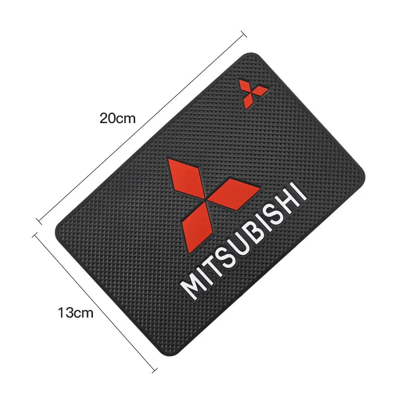 PVC Car Emblem Non-Slip Mat Dashboard Pad | Mitsubishi L200 ASX Pajero