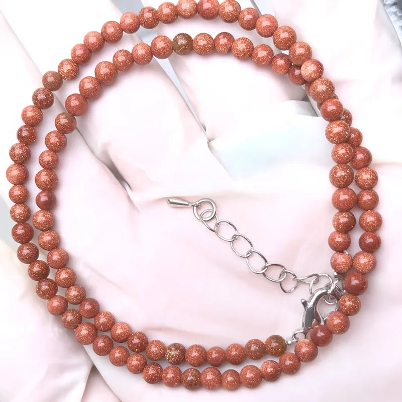 Natural Stone Bead Adjustable Necklace | Agate Opal Tigers Eye Quartz Crystal Jewelry